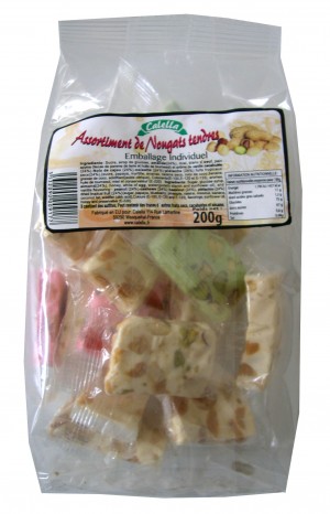 Assortiment de nougats - mlange tropical en sachet - emballage individuel -200g