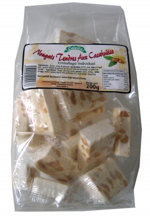 Nougat aux cacahutes en sachet - emballage individuel - 200g