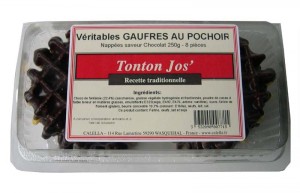 Vritables Gaufres au pochoir nappes saveur chocolat Tonton Jos' - pur beurre - 8 pices - 250g
